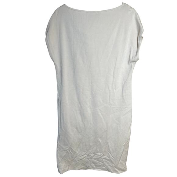 St. John Size 16 Women's Wool/Rayon White Dress Draped Neck Sleeveless - Picture 5 of 7